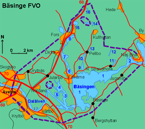 Karta över Bäsinge FVO